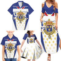 Personalized French Colonial Empire Family Matching Summer Maxi Dress and Hawaiian Shirt Royal Standard of France