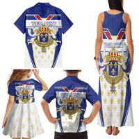 Personalized French Colonial Empire Family Matching Tank Maxi Dress and Hawaiian Shirt Royal Standard of France