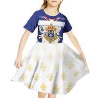 Personalized French Colonial Empire Kid Short Sleeve Dress Royal Standard of France