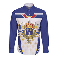 Personalized French Colonial Empire Long Sleeve Button Shirt Royal Standard of France