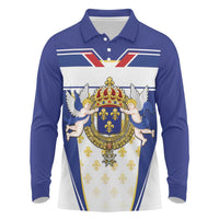 Personalized French Colonial Empire Long Sleeve Polo Shirt Royal Standard of France