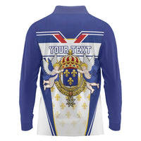 Personalized French Colonial Empire Long Sleeve Polo Shirt Royal Standard of France