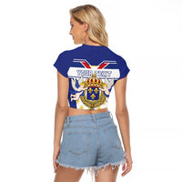Personalized French Colonial Empire Raglan Cropped T Shirt Royal Standard of France