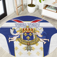Personalized French Colonial Empire Round Carpet Royal Standard of France