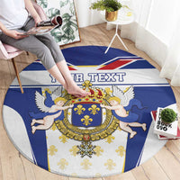 Personalized French Colonial Empire Round Carpet Royal Standard of France