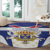 Personalized French Colonial Empire Round Carpet Royal Standard of France