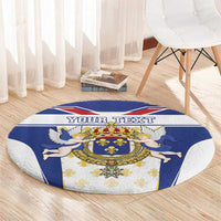 Personalized French Colonial Empire Round Carpet Royal Standard of France
