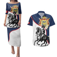 First French Empire 1804 – 1814 Couples Matching Puletasi and Hawaiian Shirt Liberte Ordre Public