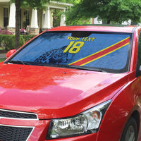 Custom DR Congo Football Auto Sun Shade Leopard Pride Heritage Edition