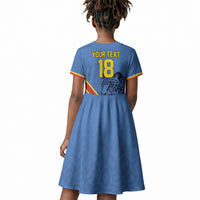 Custom DR Congo Football Kid Short Sleeve Dress Leopard Pride Heritage Edition