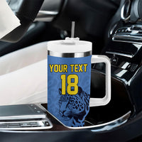 Custom DR Congo Football Tumbler With Handle Leopard Pride Heritage Edition