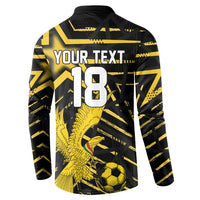 Custom Ghana Football Button Sweatshirt Golden Black Star Eagle Heritage
