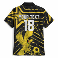 Custom Ghana Football Hawaiian Shirt Golden Black Star Eagle Heritage