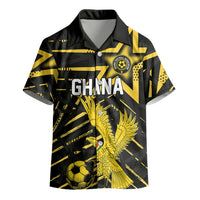 Custom Ghana Football Kid Hawaiian Shirt Golden Black Star Eagle Heritage