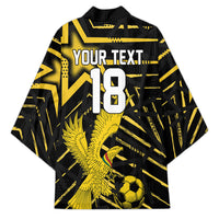 Custom Ghana Football Kimono Golden Black Star Eagle Heritage