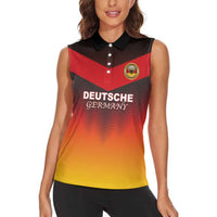 Custom Germany Football Women Sleeveless Polo Shirt Special Flag Style - Wonder Print Shop