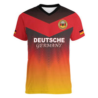 Custom Germany Football Women V-Neck T-Shirt Special Flag Style - Wonder Print Shop