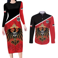 German Empire 1871-1918 Couples Matching Long Sleeve Bodycon Dress and Long Sleeve Button Shirt Flag Color Inspiration - Wonder Print Shop