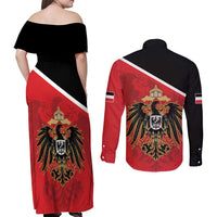 German Empire 1871-1918 Couples Matching Off Shoulder Maxi Dress and Long Sleeve Button Shirt Flag Color Inspiration - Wonder Print Shop