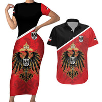 German Empire 1871-1918 Couples Matching Short Sleeve Bodycon Dress and Hawaiian Shirt Flag Color Inspiration - Wonder Print Shop