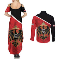 German Empire 1871-1918 Couples Matching Summer Maxi Dress and Long Sleeve Button Shirt Flag Color Inspiration - Wonder Print Shop
