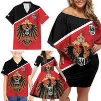 German Empire 1871-1918 Family Matching Off Shoulder Short Dress and Hawaiian Shirt Flag Color Inspiration - Wonder Print Shop