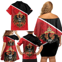 German Empire 1871-1918 Family Matching Off Shoulder Short Dress and Hawaiian Shirt Flag Color Inspiration - Wonder Print Shop