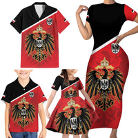 German Empire 1871-1918 Family Matching Short Sleeve Bodycon Dress and Hawaiian Shirt Flag Color Inspiration - Wonder Print Shop