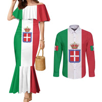 Personalized Italian Empire 1882-1960 Couples Matching Mermaid Dress and Long Sleeve Button Shirt Flag Color Inspiration - Wonder Print Shop