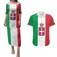 Personalized Italian Empire 1882-1960 Couples Matching Puletasi and Hawaiian Shirt Flag Color Inspiration - Wonder Print Shop