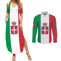 Personalized Italian Empire 1882-1960 Couples Matching Summer Maxi Dress and Long Sleeve Button Shirt Flag Color Inspiration - Wonder Print Shop