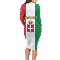 Personalized Italian Empire 1882-1960 Family Matching Long Sleeve Bodycon Dress and Hawaiian Shirt Flag Color Inspiration - Wonder Print Shop