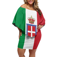 Personalized Italian Empire 1882-1960 Family Matching Off Shoulder Short Dress and Hawaiian Shirt Flag Color Inspiration - Wonder Print Shop