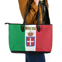 Personalized Italian Empire 1882-1960 Leather Tote Bag Flag Color Inspiration - Wonder Print Shop