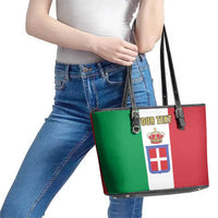 Personalized Italian Empire 1882-1960 Leather Tote Bag Flag Color Inspiration - Wonder Print Shop