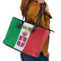 Personalized Italian Empire 1882-1960 Leather Tote Bag Flag Color Inspiration - Wonder Print Shop