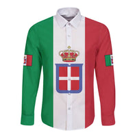 Personalized Italian Empire 1882-1960 Long Sleeve Button Shirt Flag Color Inspiration - Wonder Print Shop
