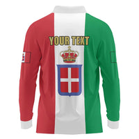 Personalized Italian Empire 1882-1960 Long Sleeve Polo Shirt Flag Color Inspiration - Wonder Print Shop