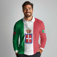 Personalized Italian Empire 1882-1960 Long Sleeve Polo Shirt Flag Color Inspiration - Wonder Print Shop