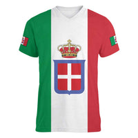 Personalized Italian Empire 1882-1960 Women V-Neck T-Shirt Flag Color Inspiration - Wonder Print Shop