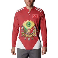 Personalized Ottoman Empire 1299-1922 Button Sweatshirt Flag Color Inspiration - Wonder Print Shop