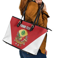Personalized Ottoman Empire 1299-1922 Leather Tote Bag Flag Color Inspiration - Wonder Print Shop