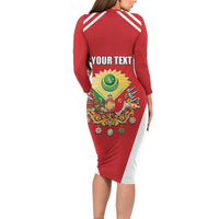 Personalized Ottoman Empire 1299-1922 Long Sleeve Bodycon Dress Flag Color Inspiration - Wonder Print Shop