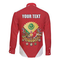 Personalized Ottoman Empire 1299-1922 Long Sleeve Button Shirt Flag Color Inspiration - Wonder Print Shop