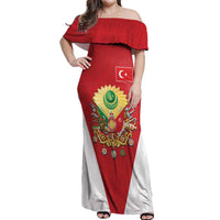 Personalized Ottoman Empire 1299-1922 Off Shoulder Maxi Dress Flag Color Inspiration - Wonder Print Shop