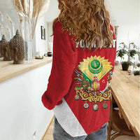 Personalized Ottoman Empire 1299-1922 Women Casual Shirt Flag Color Inspiration - Wonder Print Shop