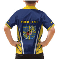 Personalized Swedish Empire 1611-1721 Family Matching Mermaid Dress and Hawaiian Shirt Flag Color Inspiration - Wonder Print Shop