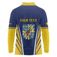 Personalized Swedish Empire 1611-1721 Long Sleeve Polo Shirt Flag Color Inspiration - Wonder Print Shop