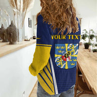 Personalized Swedish Empire 1611-1721 Women Casual Shirt Flag Color Inspiration - Wonder Print Shop