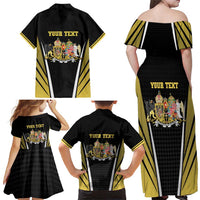 Personalized Austro-Hungarian Empire 1867-1918 Family Matching Off Shoulder Maxi Dress and Hawaiian Shirt Flag Color Inspiration - Wonder Print Shop
